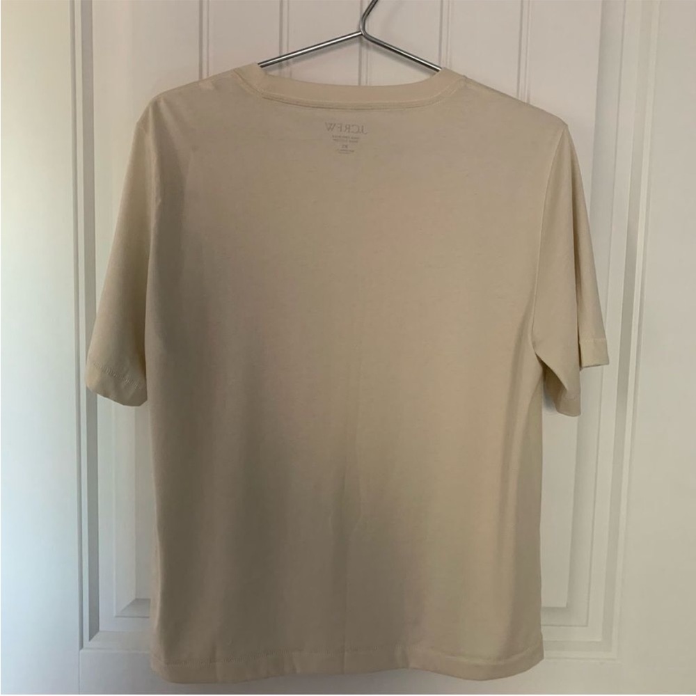 J Crew Top XS Pima Cotton Boyfriend Fit Tan - Picture 3 of 7